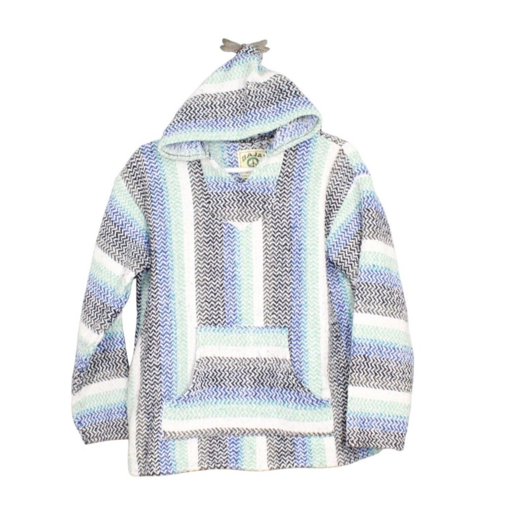 Earth Rags Woven Pullover Baja Joe Hoodie Sweater Pastel Pistachio XL